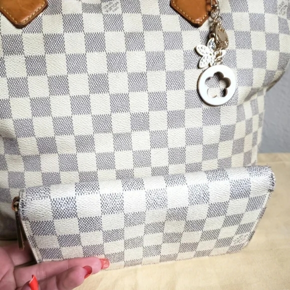 Louis Vuitton Damier Azur Saleya MM Bag & Matching Zippy Wallet - Picture 3 of 16